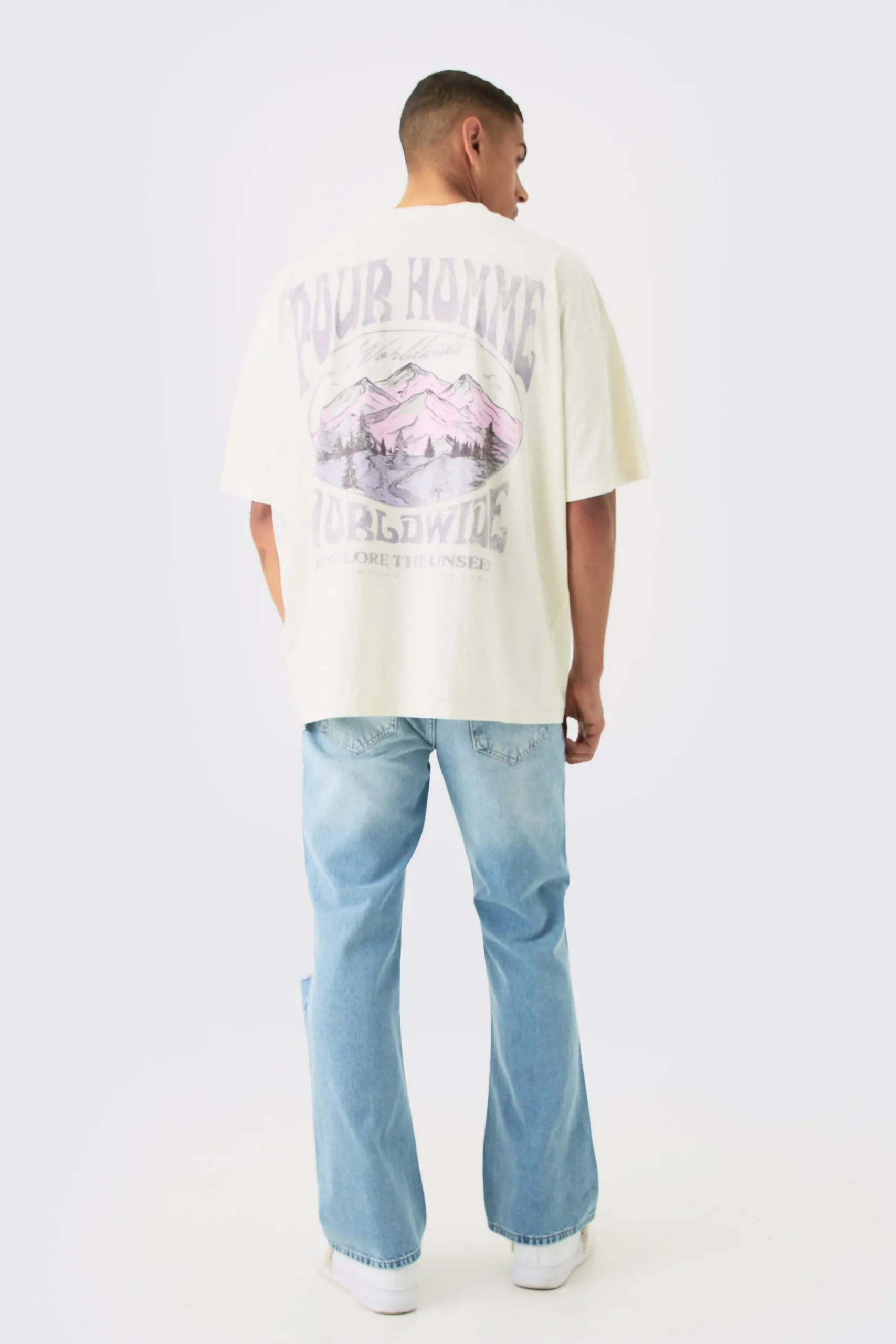 Oversized Pour Homme Landscape Wash T-shirt | UK^boohooMAN Best