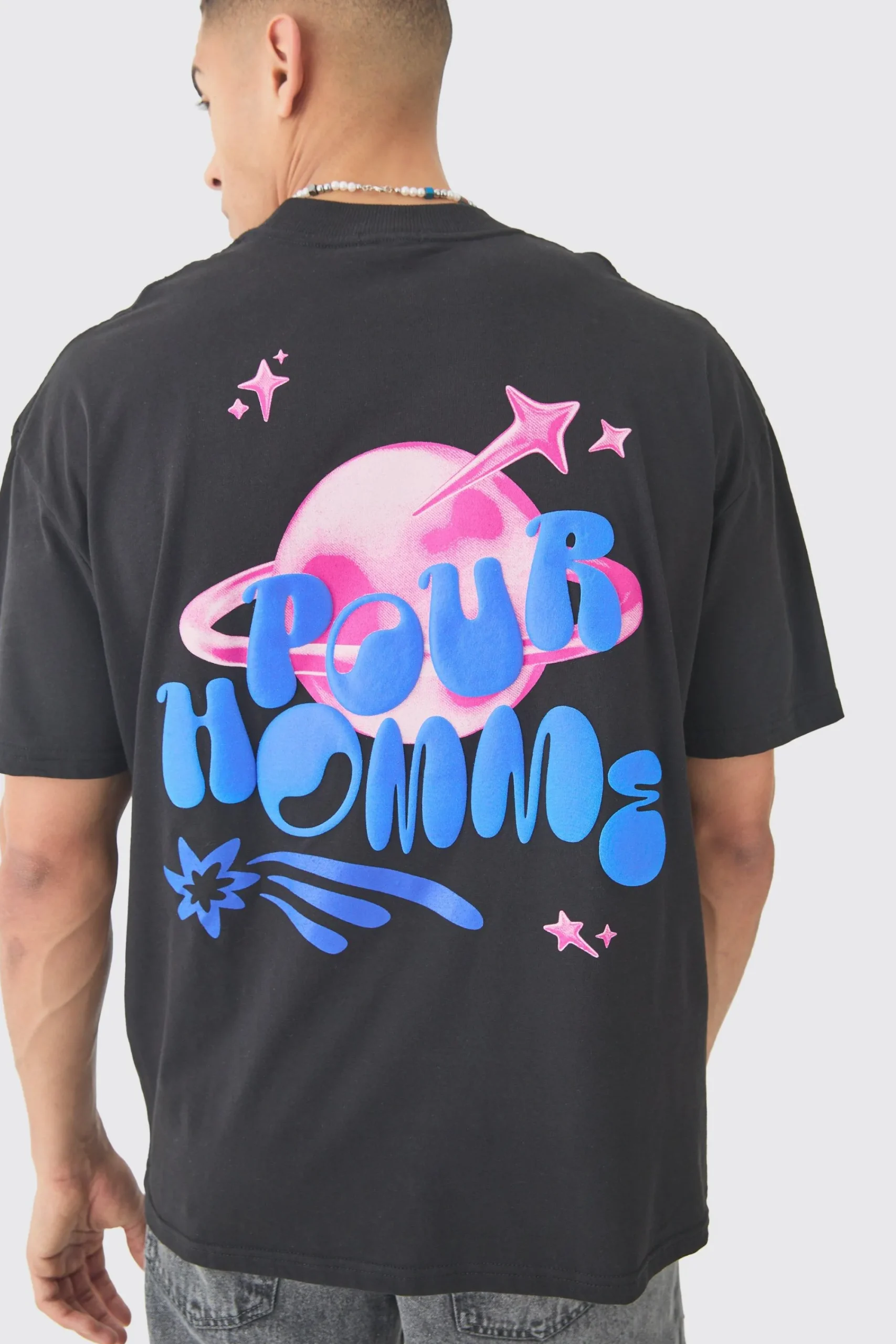 Oversized Pour Homme Puff Print T-shirt | UK^boohooMAN Discount