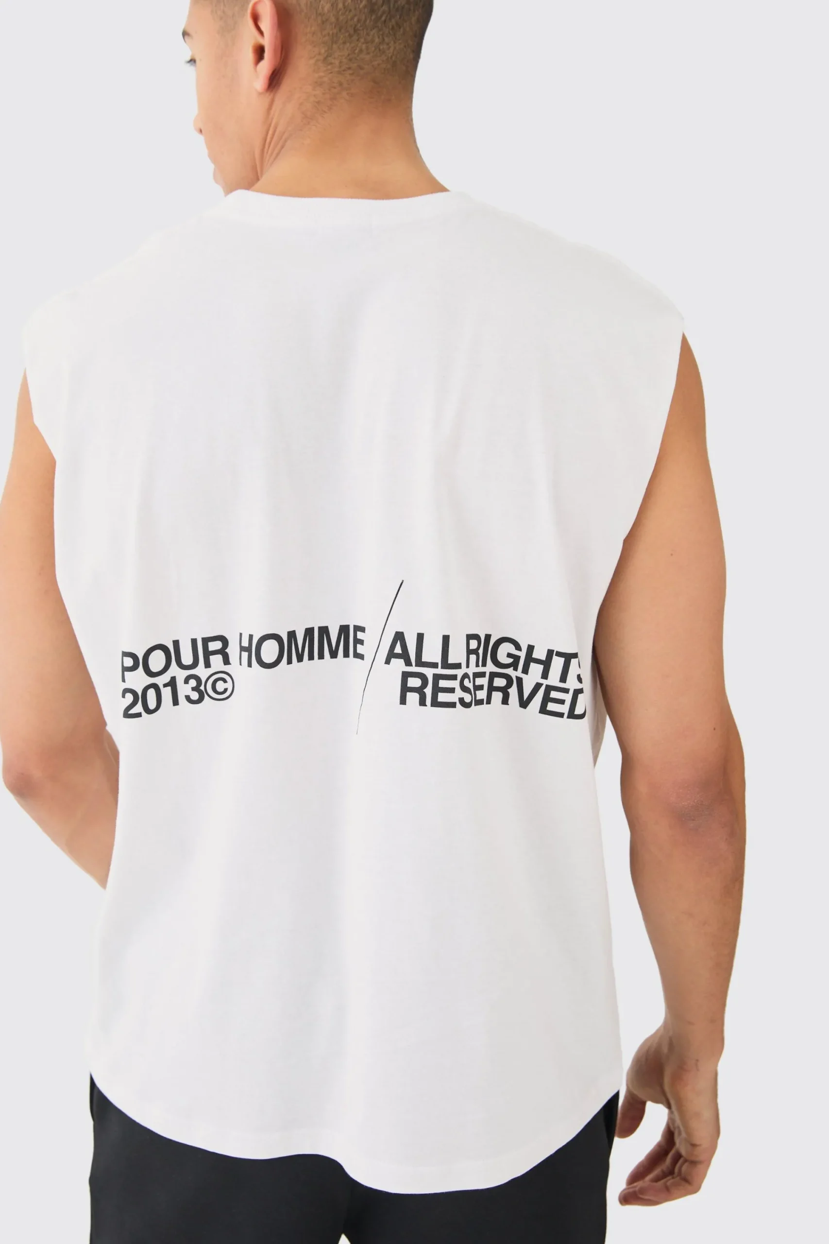 Oversized Pour Homme Text Tank | UK^boohooMAN Best