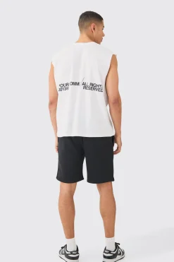 Oversized Pour Homme Text Tank | UK^boohooMAN Best