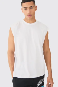 Oversized Pour Homme Text Tank | UK^boohooMAN Best