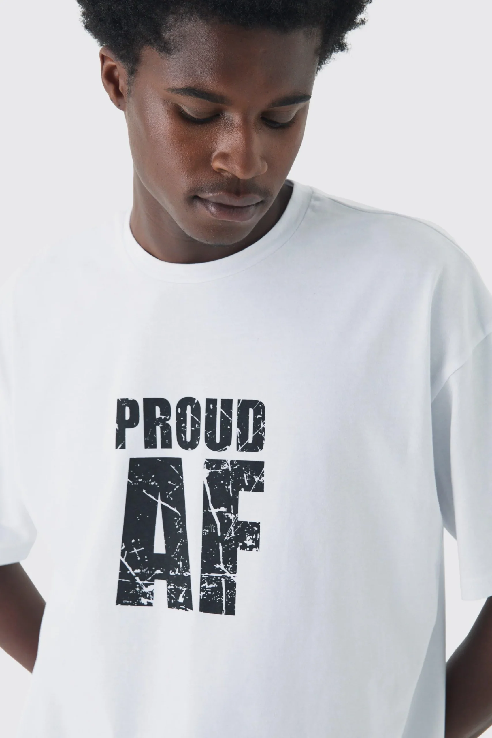 Oversized Proud AF Pride T-Shirt | UK^boohooMAN Online