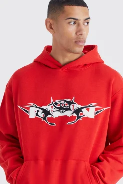 boohooMAN Oversized Pu Applique Hoodie | UK| Hoodies & Sweatshirts