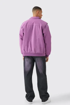 boohooMAN Oversized Pu Panel Detail Bomber In | UK| Coats & Jackets