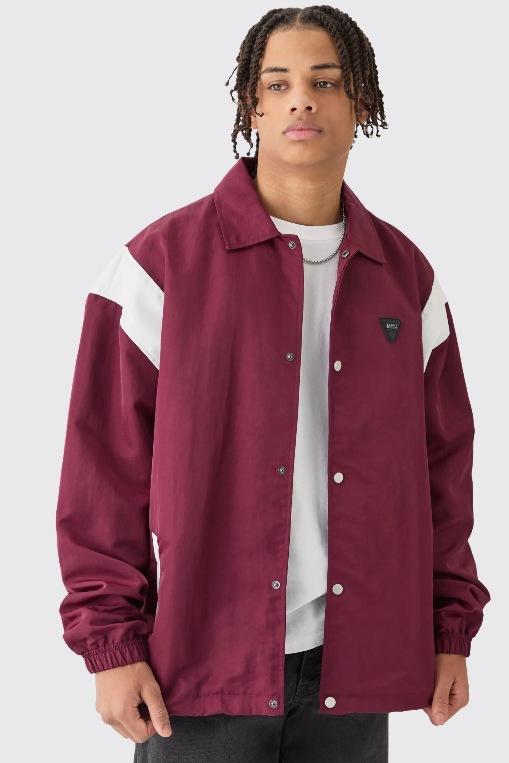boohooMAN Oversized Pu Panel Nylon Jacket | UK| Coats & Jackets