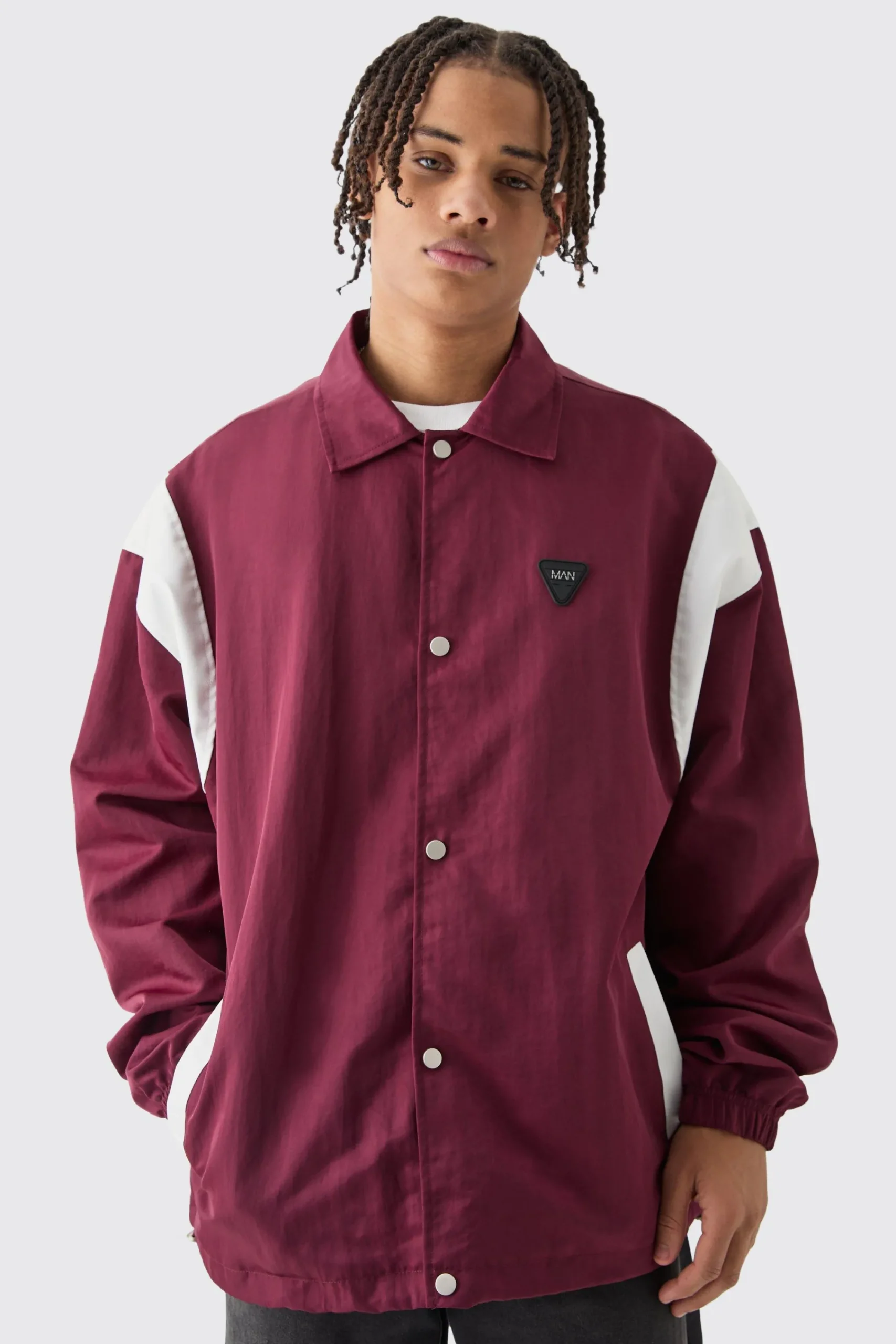 boohooMAN Oversized Pu Panel Nylon Jacket | UK| Coats & Jackets