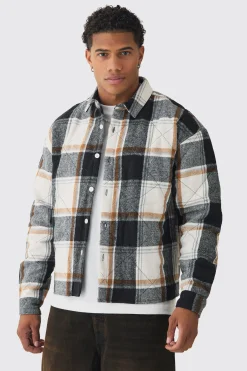 boohooMAN Oversized Quilted Check Overshirt | UK| Shirts