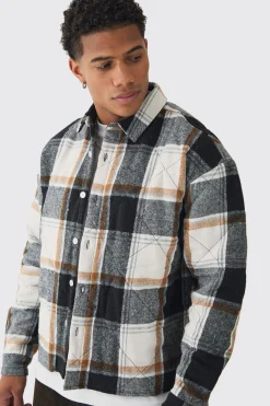 boohooMAN Oversized Quilted Check Overshirt | UK| Shirts
