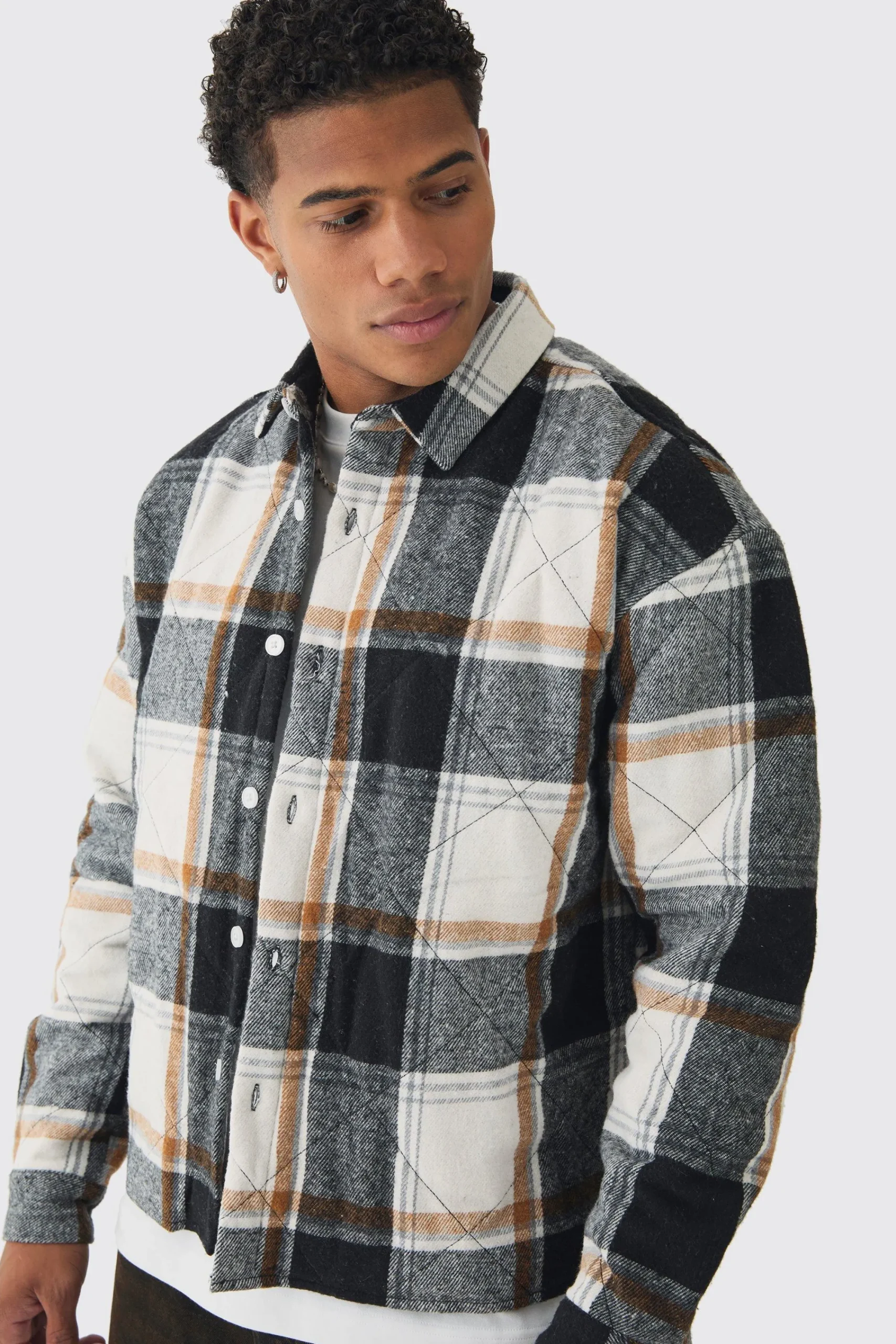 boohooMAN Oversized Quilted Check Overshirt | UK| Shirts