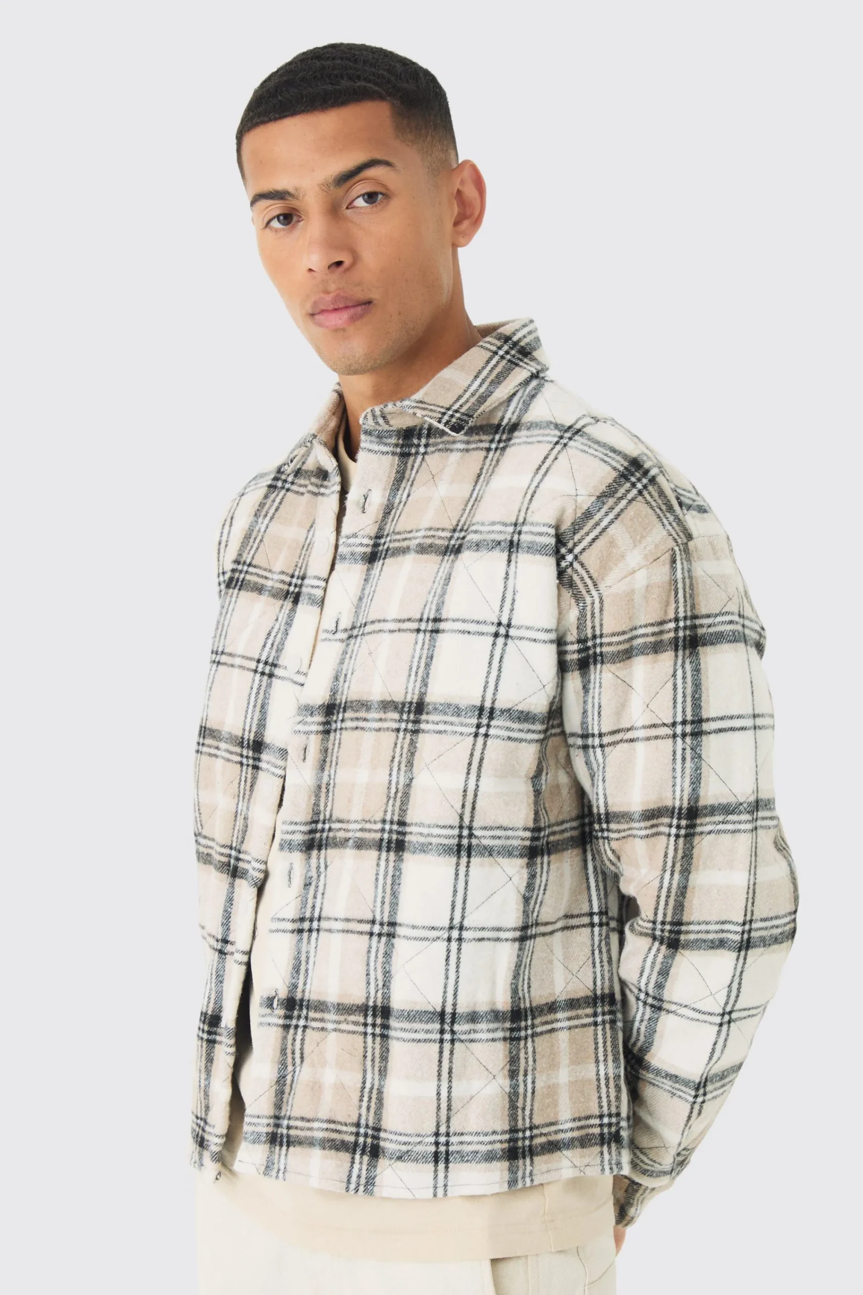 boohooMAN Oversized Quilted Check Overshirt | UK| Shirts