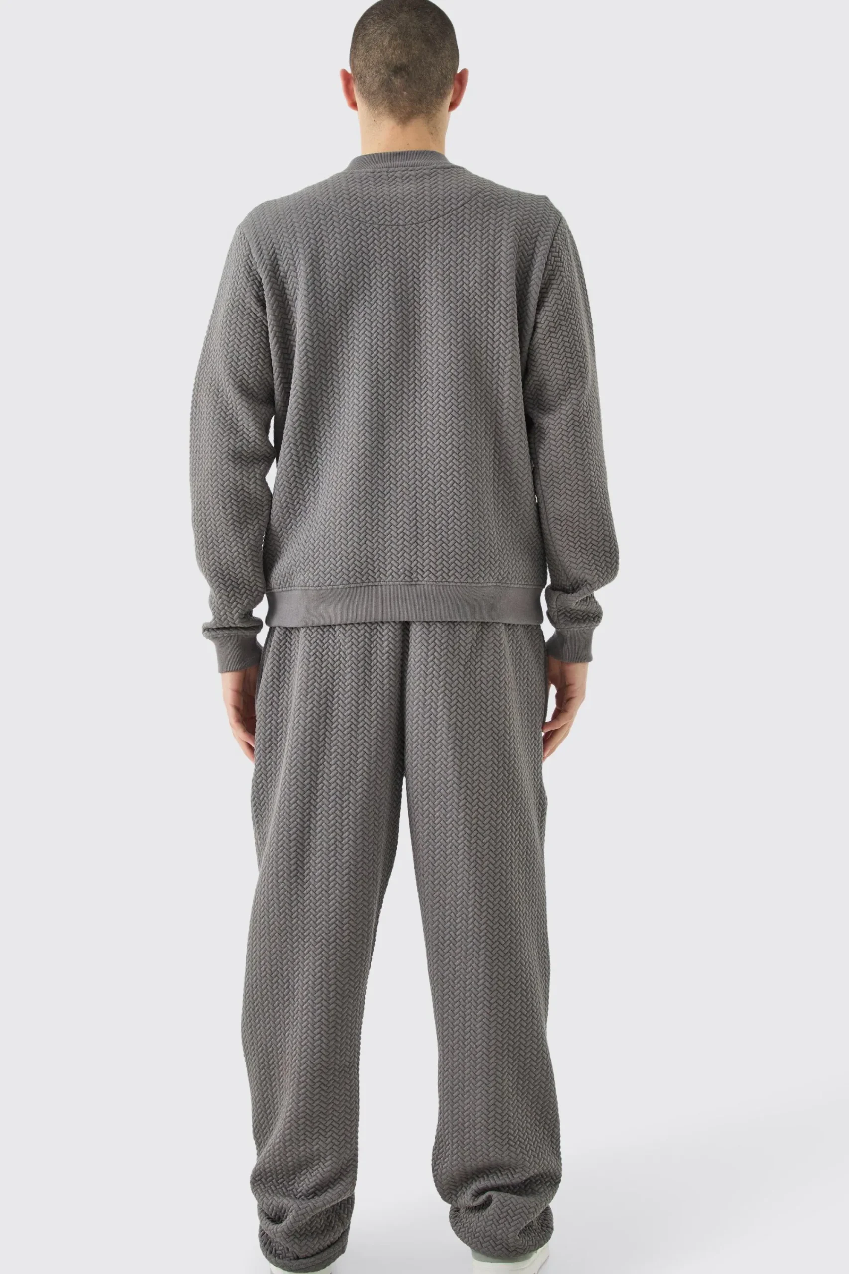 boohooMAN Oversized Quilted Herringbone Bomber Set | UK| Tracksuits