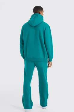 boohooMAN Oversized Raw Applique Hooded Gusset Tracksuit | UK| Tracksuits