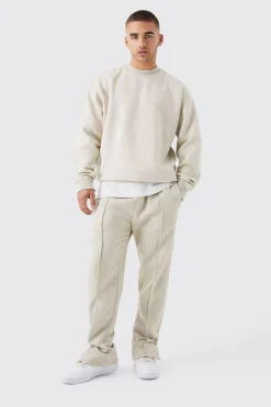 boohooMAN Oversized Raw Edge Sweater Tracksuit | UK| Tracksuits