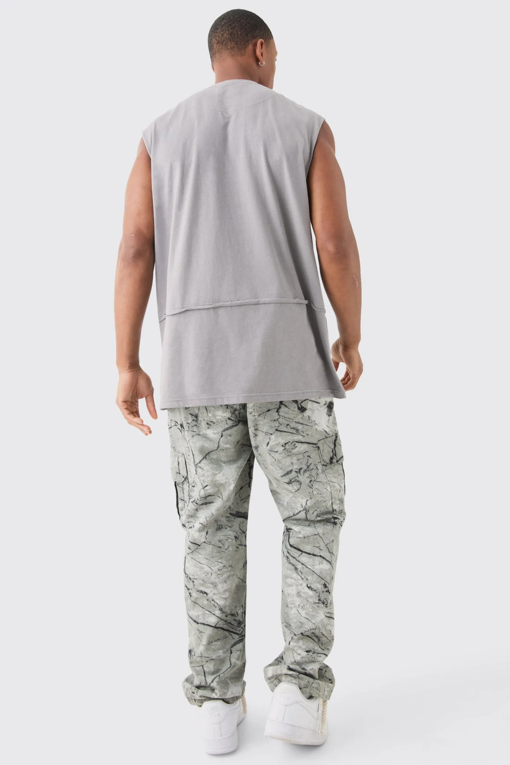 Oversized Raw Layer Tank | UK^boohooMAN Hot