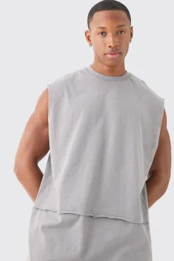 Oversized Raw Layer Tank | UK^boohooMAN Hot