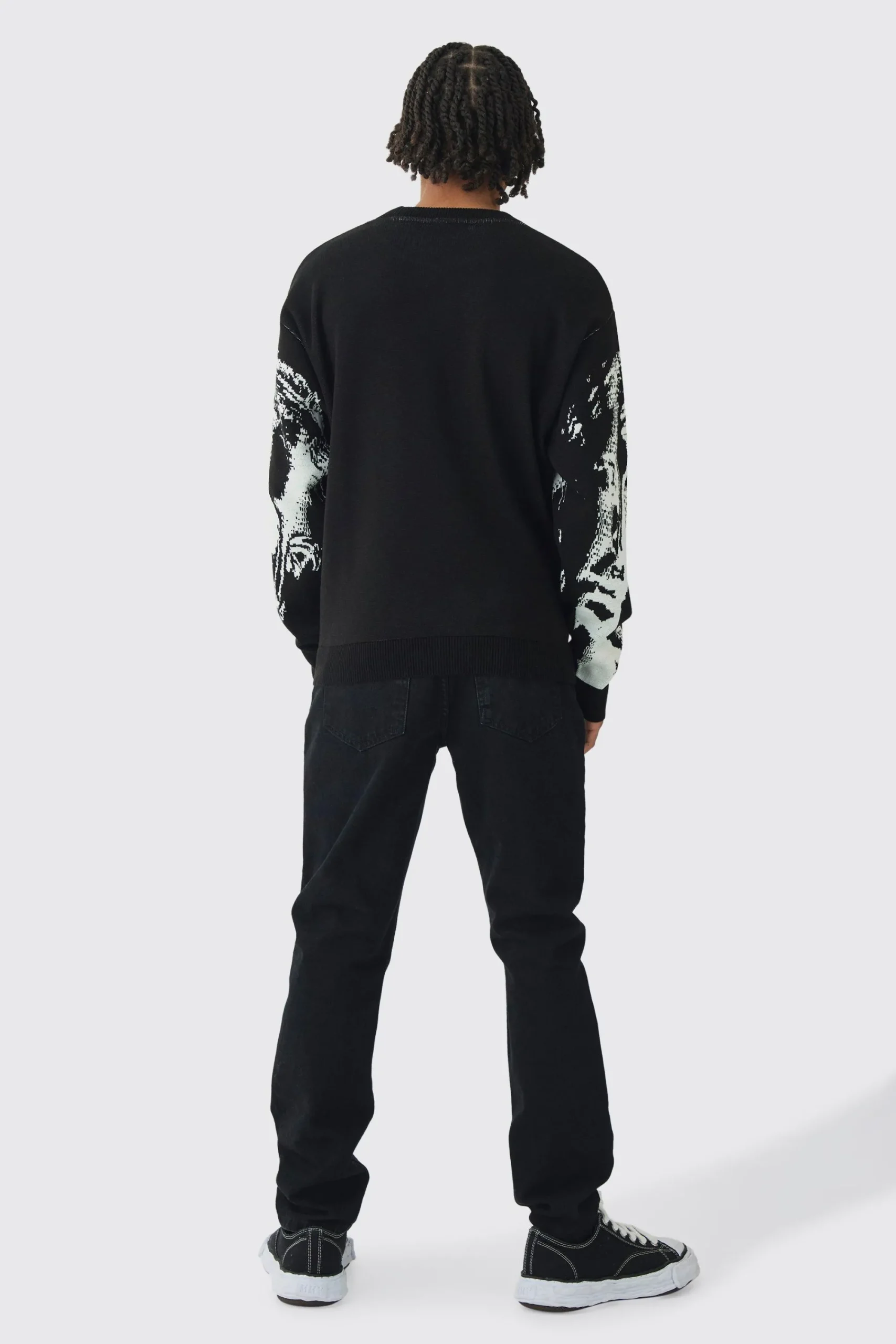 boohooMAN Oversized Renaissance Face Knit Jumper | UK| Knitwear