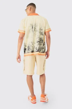 boohooMAN Oversized Revere Boarder Short Sleeve Shirt | UK| Shirts
