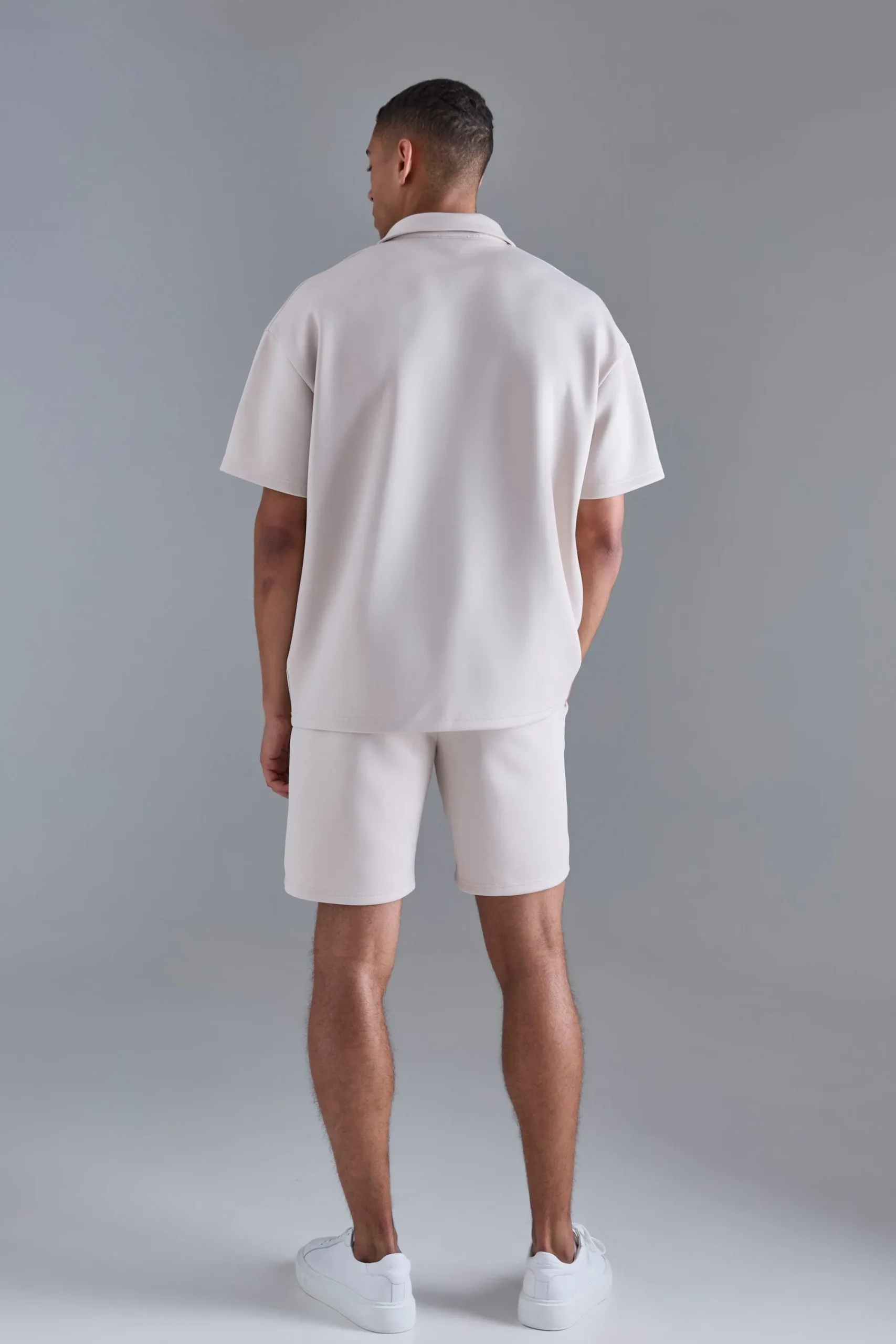boohooMAN Oversized Revere Scuba Polo & Short Set | UK| Sets & Co-Ords|Tracksuits
