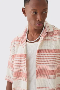 boohooMAN Oversized Revere Short Sleeve Stripe Shirt | UK| Shirts