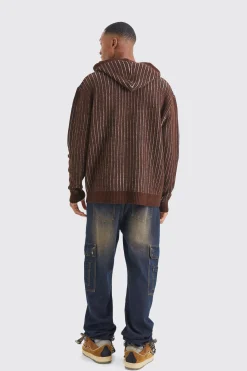 boohooMAN Oversized Ribbed Knit Hoodie | UK| Knitwear