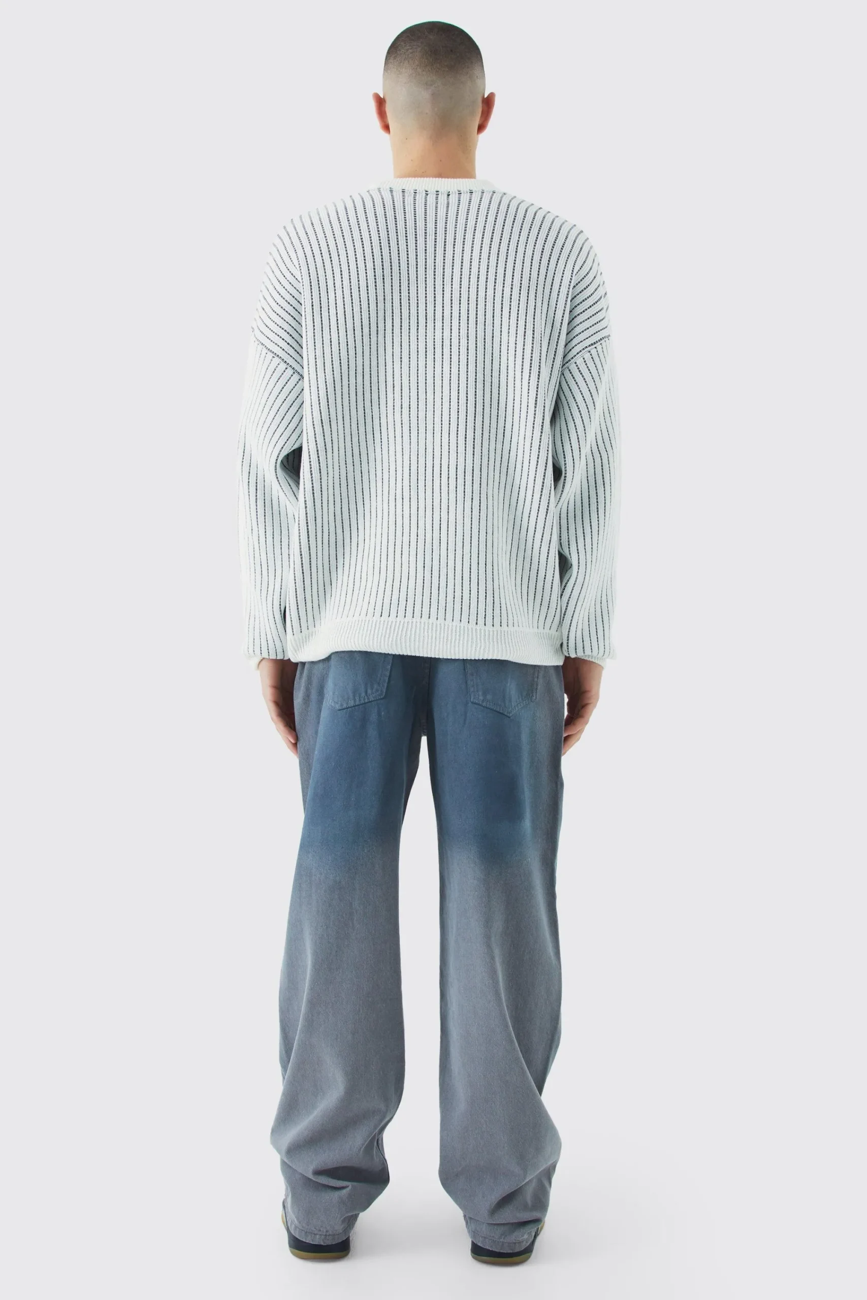 boohooMAN Oversized Ribbed Knitted Crew Neck Jumper | UK| Knitwear