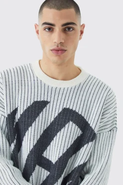 boohooMAN Oversized Ribbed Knitted Crew Neck Jumper | UK| Knitwear
