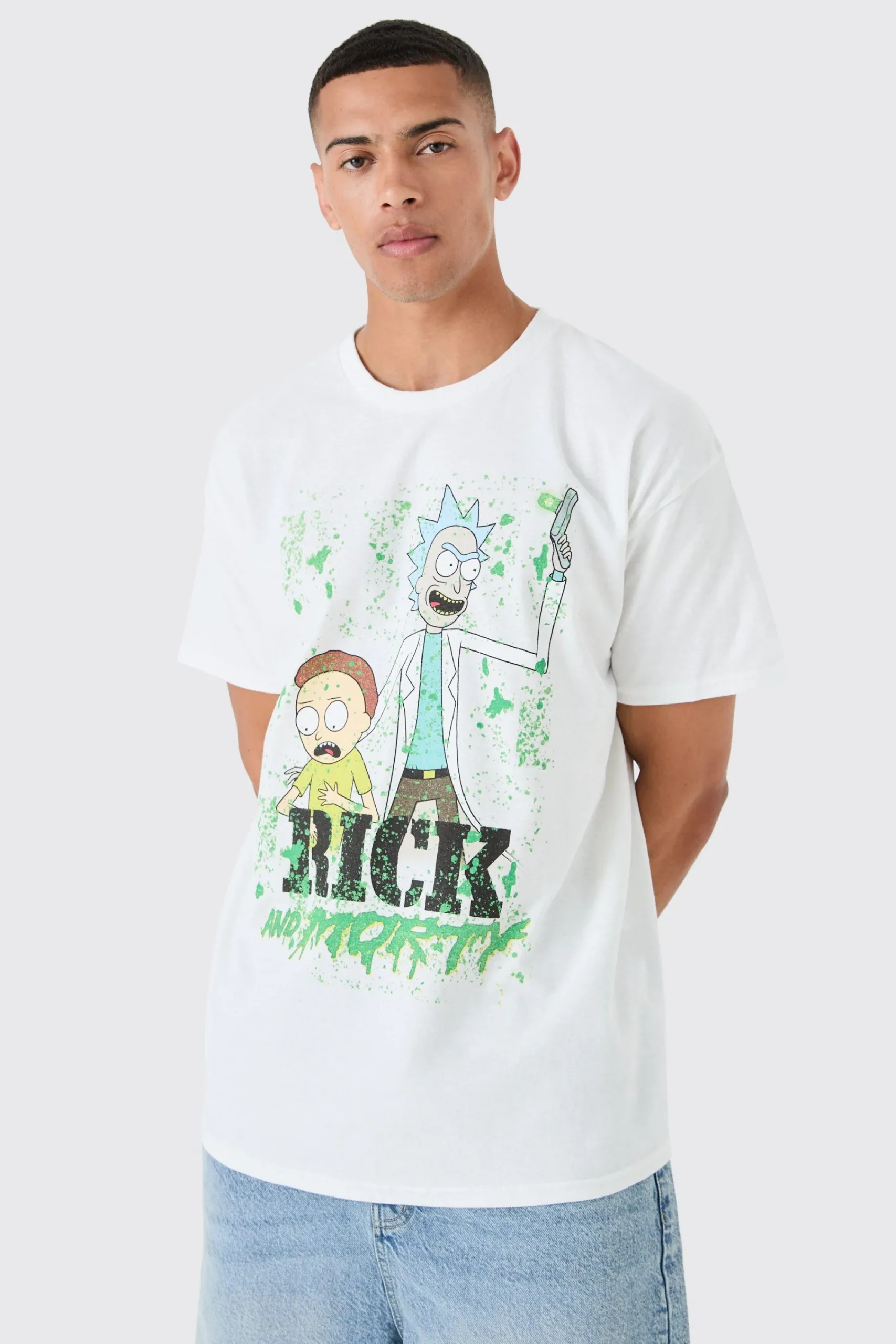 Oversized Rick And Morty License T-shirt | UK^boohooMAN Online