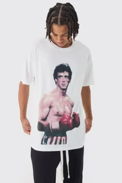 Oversized Rocky License Print T-Shirt | UK^boohooMAN