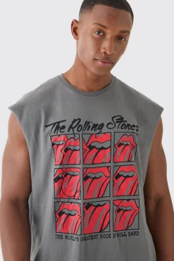 Oversized Rolling Stones License Tank | UK^boohooMAN Discount