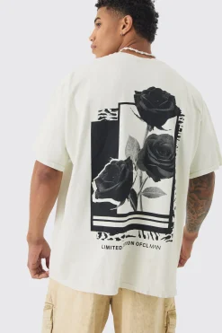 Oversized Rose Graphic T-shirt | UK^boohooMAN Clearance