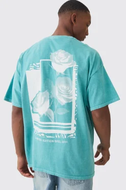 Oversized Rose Graphic T-shirt | UK^boohooMAN New