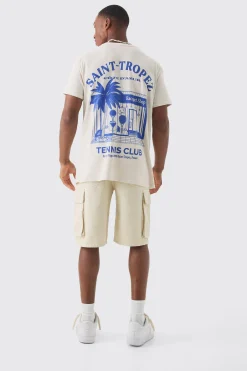 Oversized Saint Tropez Print T-shirt | UK^boohooMAN Best