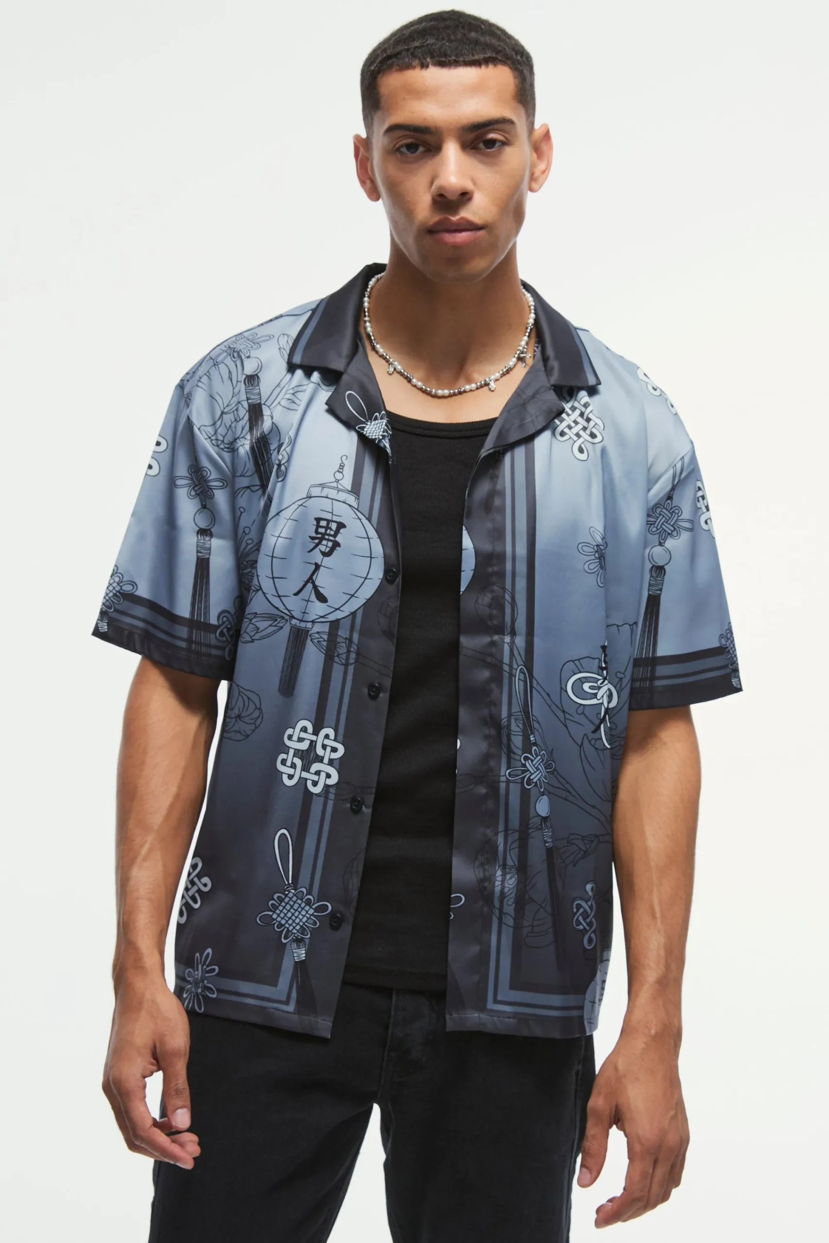 boohooMAN Oversized Satin Floral Shirt | UK| Shirts