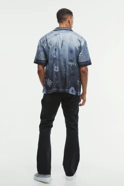 boohooMAN Oversized Satin Floral Shirt | UK| Shirts