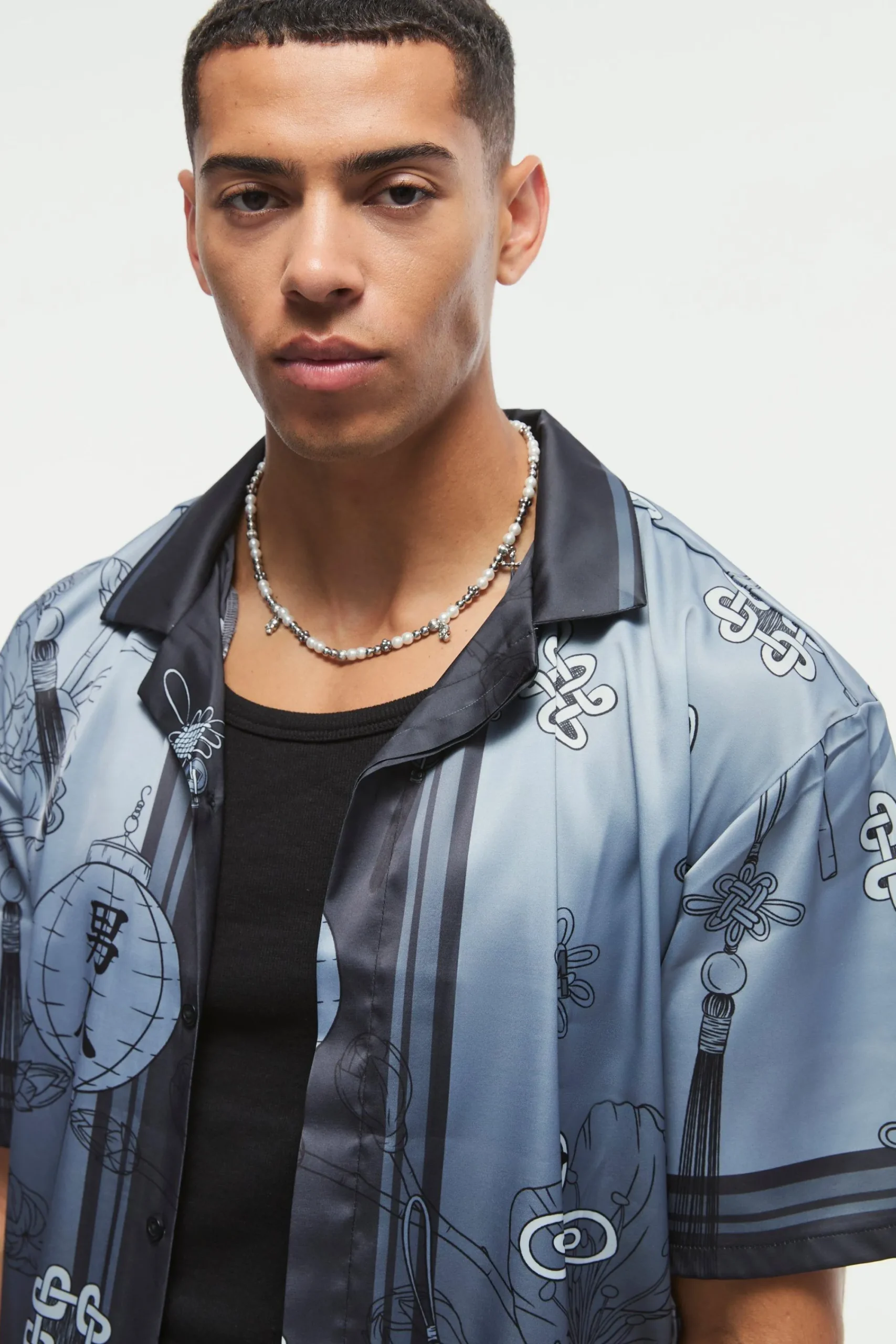 boohooMAN Oversized Satin Floral Shirt | UK| Shirts