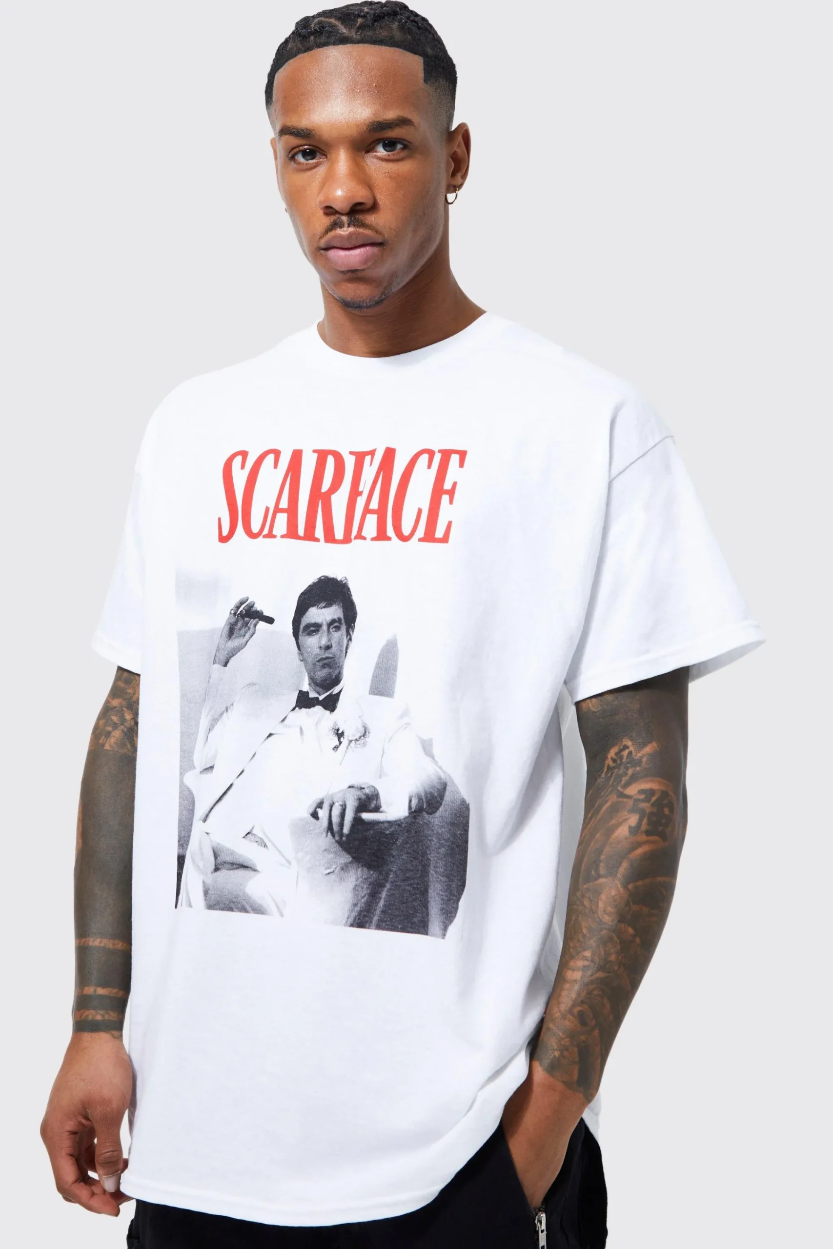 Oversized Scarface License T-shirt | UK^boohooMAN Online