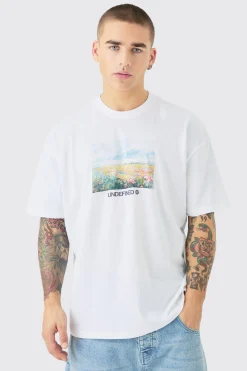 Oversized Scenic Photographic Print T-shirt | UK^boohooMAN