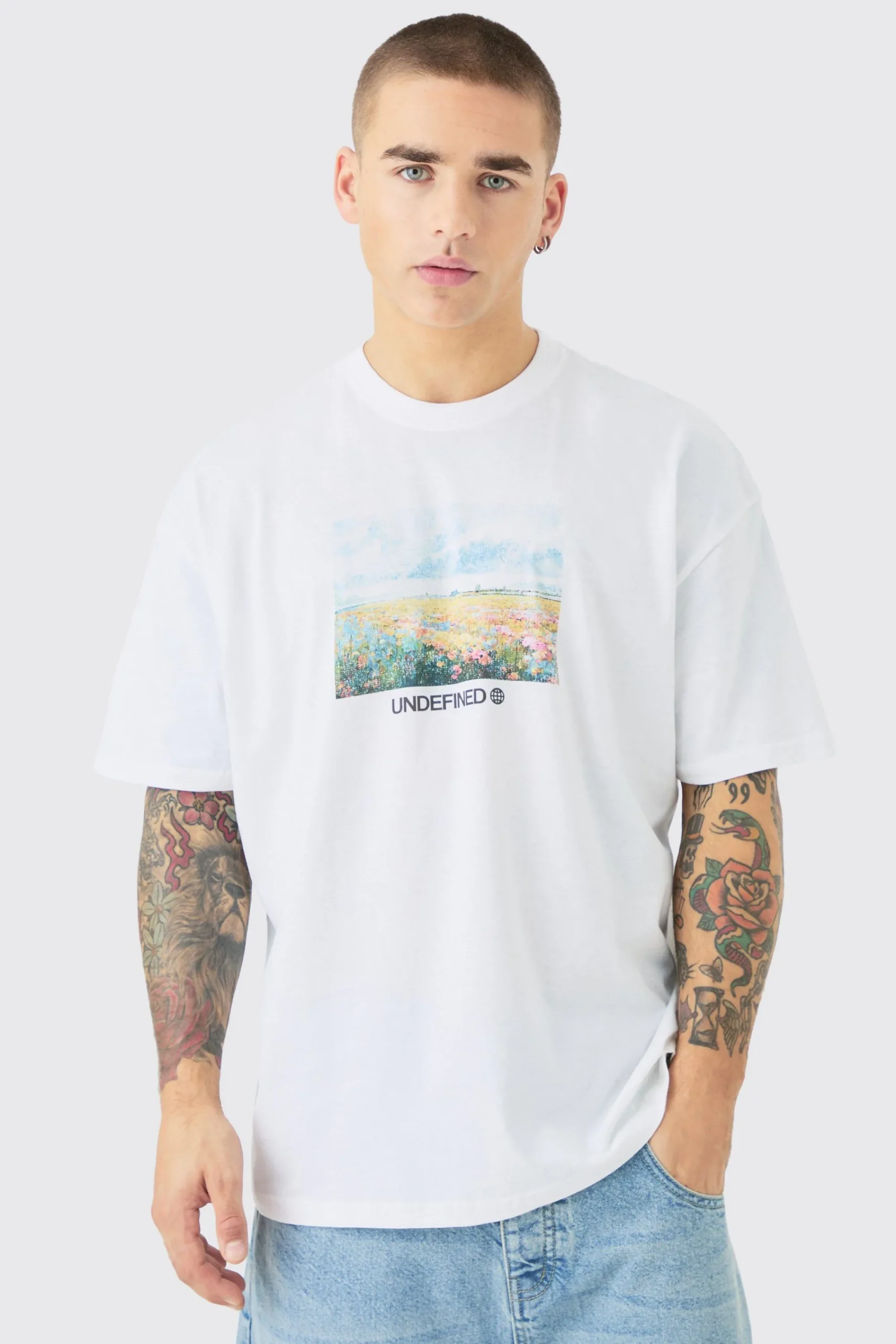 Oversized Scenic Photographic Print T-shirt | UK^boohooMAN