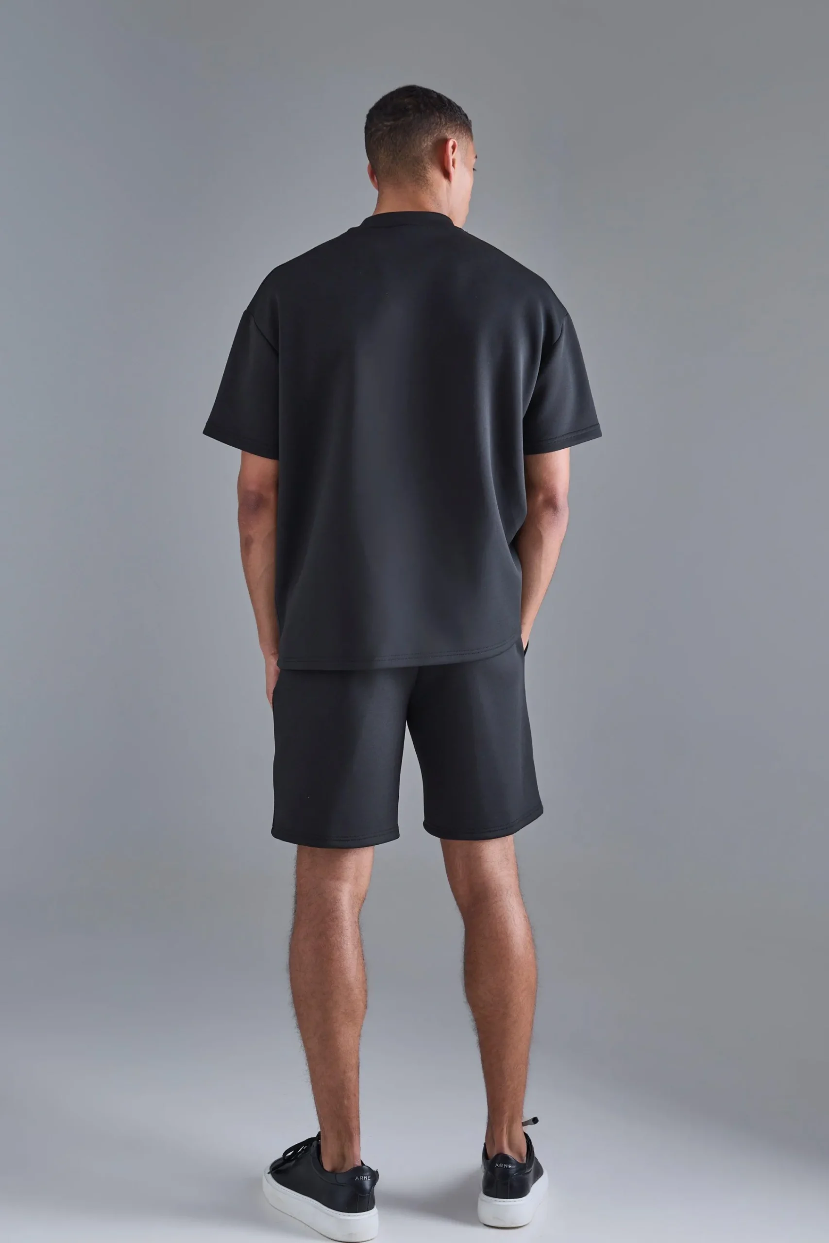 boohooMAN Oversized Scuba T-shirt & Relaxed Short Set | UK| Sets & Co-Ords|Tracksuits