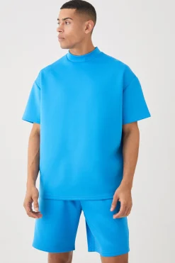 boohooMAN Oversized Scuba T-shirt & Relaxed Short Set | UK| Sets & Co-Ords|Tracksuits