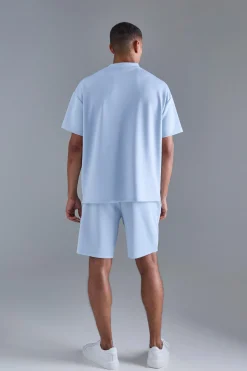 boohooMAN Oversized Scuba T-shirt & Relaxed Short Set | UK| Sets & Co-Ords|Tracksuits