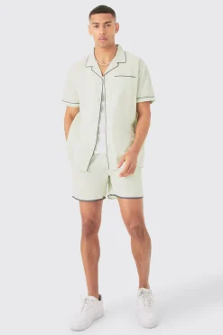 boohooMAN Oversized Shirt & Short Set | UK| Loungewear