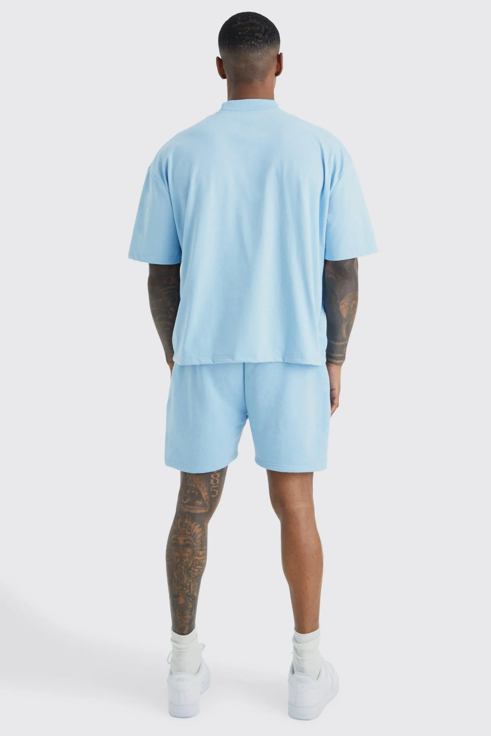 boohooMAN Oversized Short Length T-shirt And Short Set | UK| Sets & Co-Ords|Tracksuits