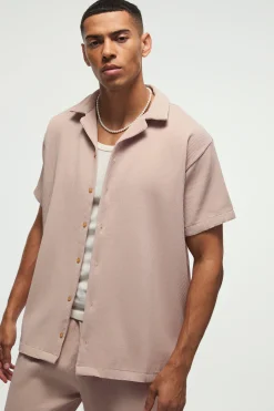 boohooMAN Oversized Short Sleeve Pleated Shirt & Straight Trouser Set | UK| Sets & Co-Ords|Tracksuits