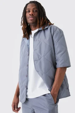 boohooMAN Oversized Short Sleeve Quilted Shirt | UK| Shirts