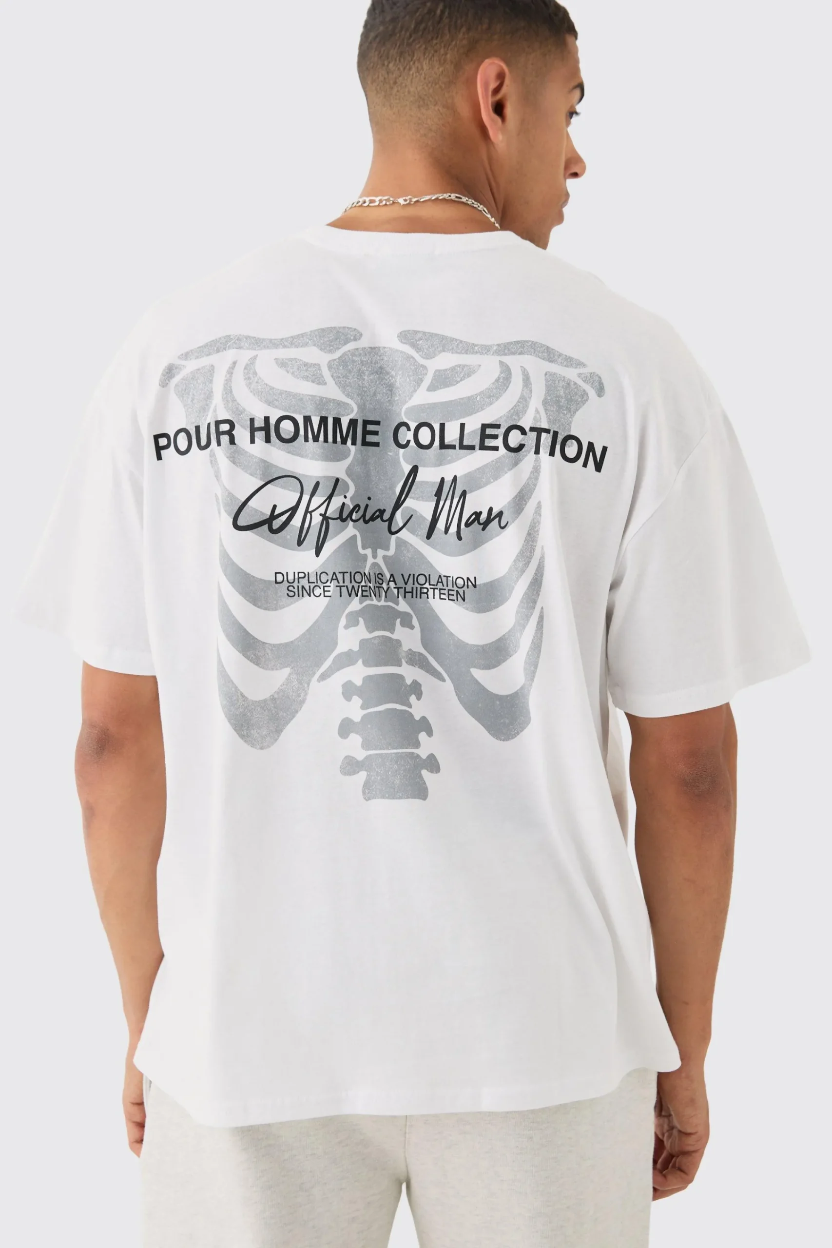 Oversized Skeleton Back Print T-shirt | UK^boohooMAN Hot
