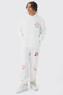 boohooMAN Oversized Skeleton BHM Graphic Tracksuit | UK| Tracksuits