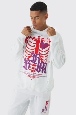 boohooMAN Oversized Skeleton Heart Graphic Tracksuit | UK| Tracksuits