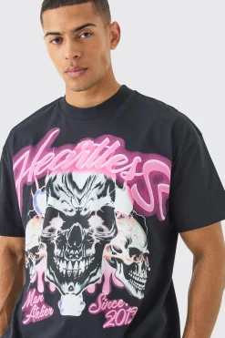 Oversized Skull Heartless Graphic Heavyweight T-shirt | UK^boohooMAN Hot