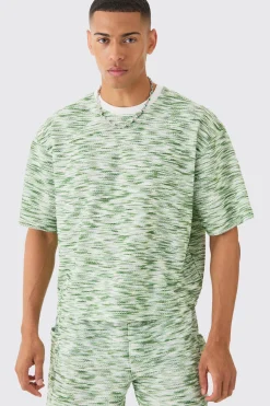 boohooMAN Oversized Slub Boucle Short Sleeve Sweatshirt | UK| Hoodies & Sweatshirts